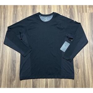 Fabletics Men's Training Day Long Sleeve Tee Black/Grey Athletic Shirt Sz 2XL